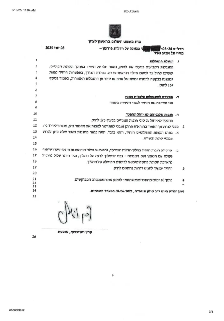 פרוטוקול והחלטה לצו שיקום מחובות של כ300 אשח שלומי גבע מושחר-3