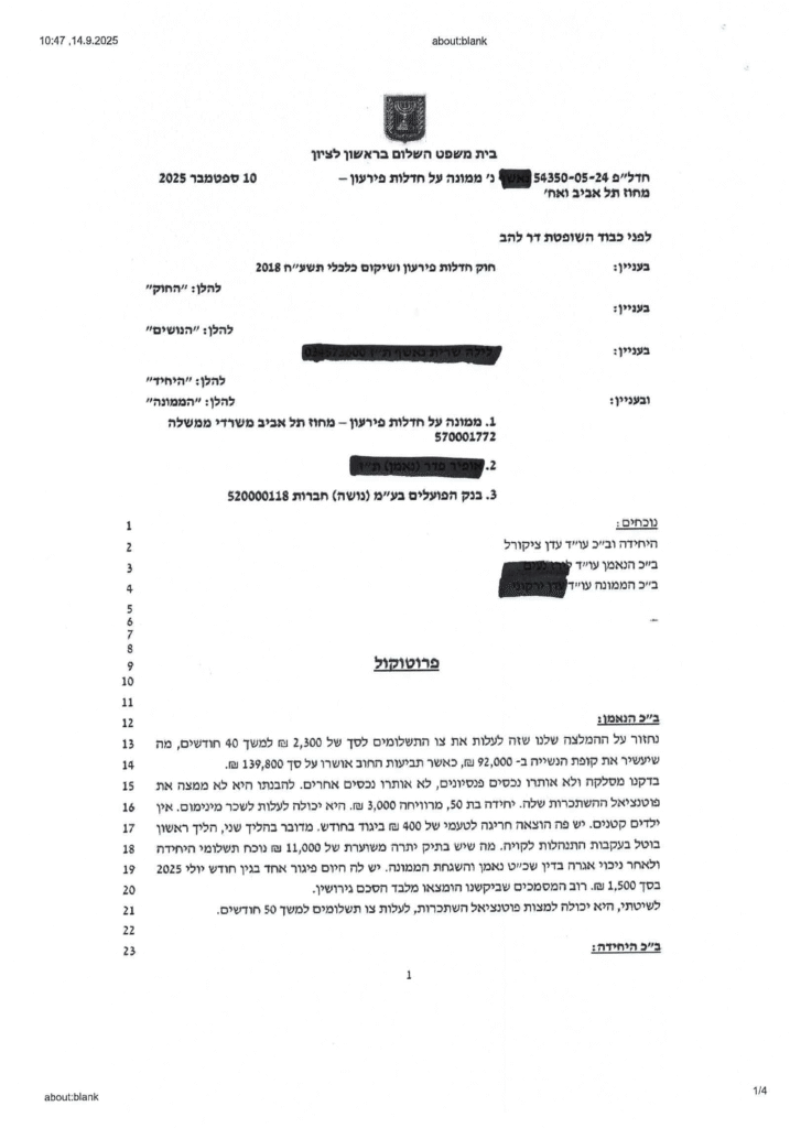 פרוקוטול והחלטה מדיון לצו שיקום בבימש לילה נאשף מושחר-1