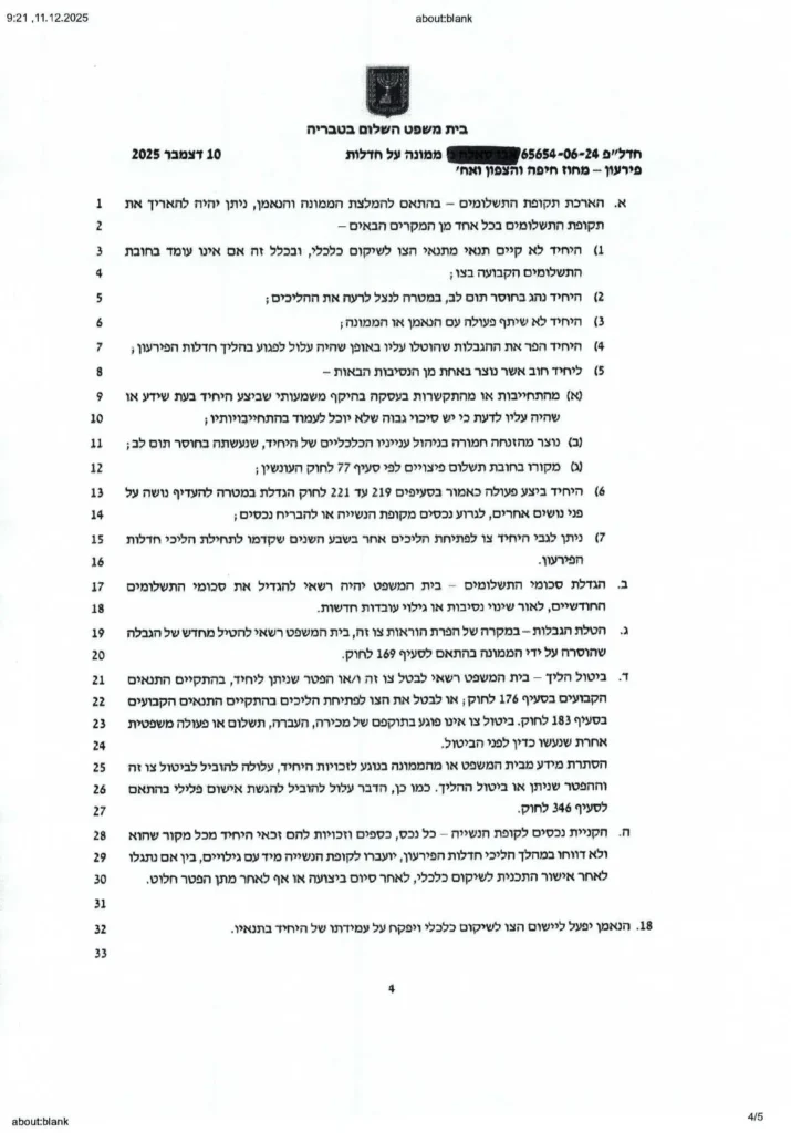 מ-733,845 ₪ ל-200,000 ₪ בלבד – הסדר עם גילום שווי זכות בנכס מסמך שלישי