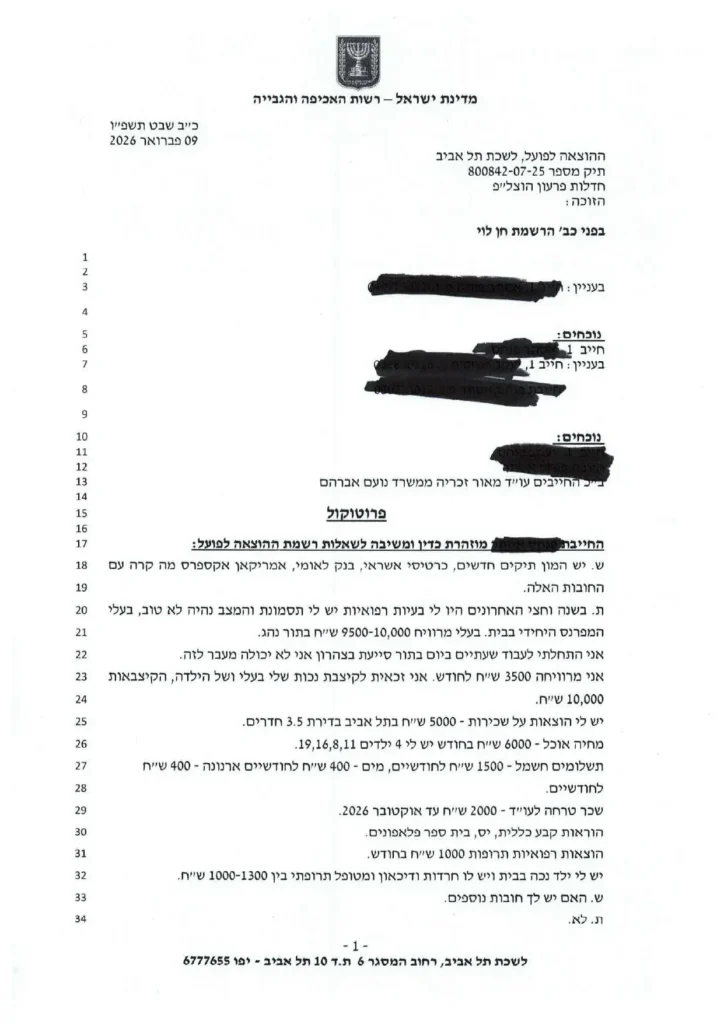 פרוטוקול 800842-07025 מס'1